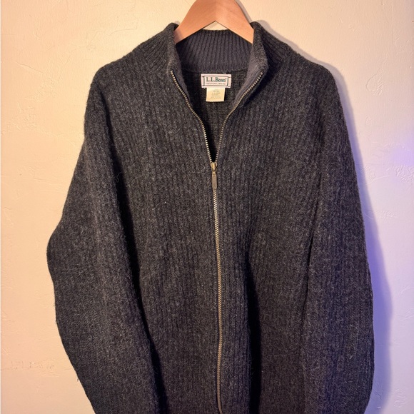 L.L. Bean Other - Vintage LL Bean Zip-Up Lambswool/Alpaca Sweater - GREY